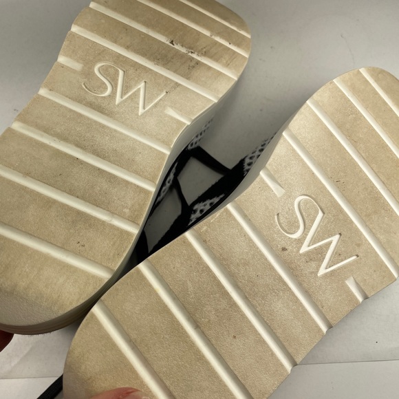 Stuart Weitzman black & white Hartley knit sneakers in box 7b - Picture 12 of 12